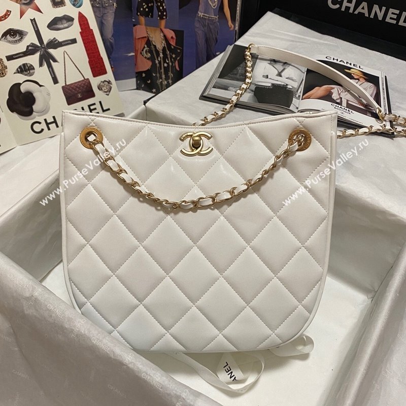 Chanel Calfskin Hobo Bag AS2724 White 2021 (KAIS-21101275)