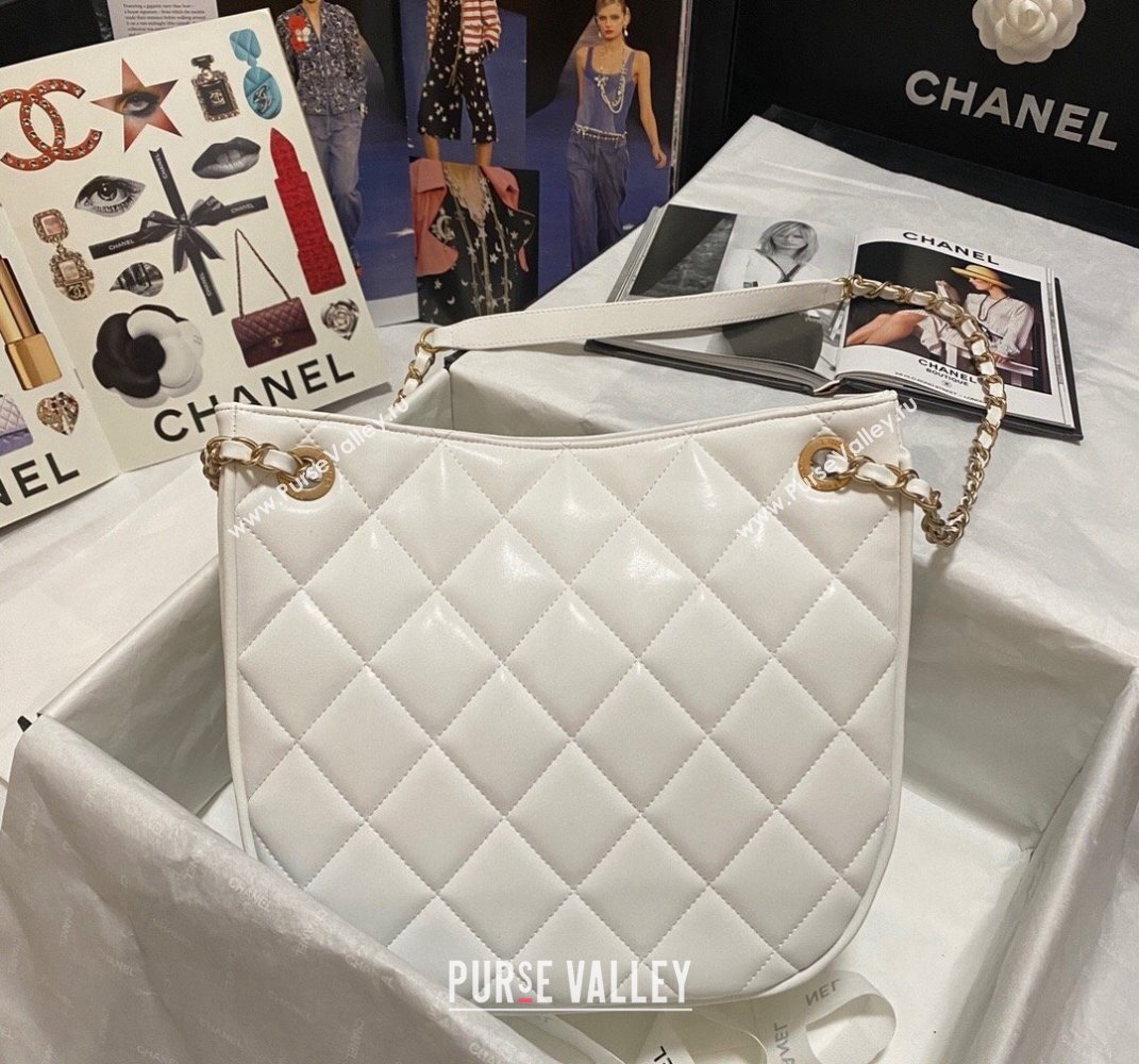 Chanel Calfskin Hobo Bag AS2724 White 2021 (KAIS-21101275)