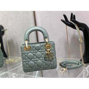 Dior Mini Lady Dior Bag in Rock Grey Cannage Lambskin 2024 0523 (XXG-240523067)