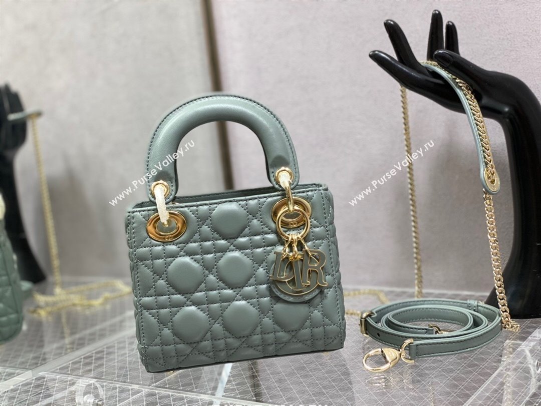 Dior Mini Lady Dior Bag in Rock Grey Cannage Lambskin 2024 0523 (XXG-240523067)