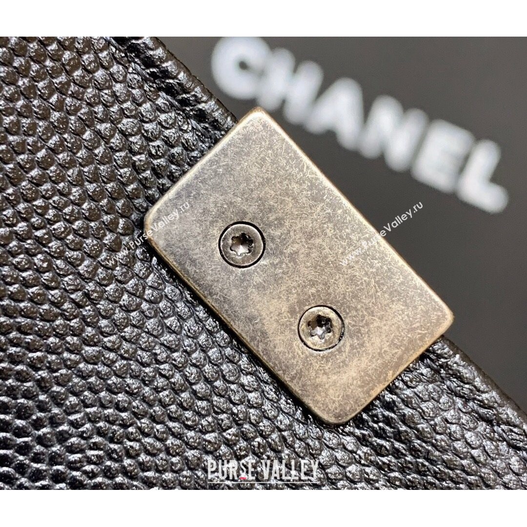 Chanel Quilted Original Haas Caviar Leather Medium Boy Flap Bag Black/Silver(Top Quality) (SHUNY-210811057)