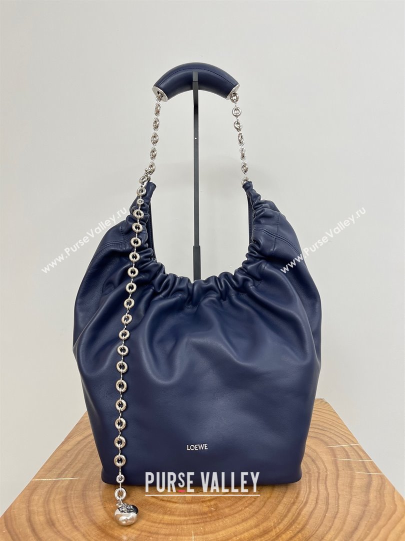 Loewe Medium Squeeze Bag in Mellow Nappa Lambskin 9041 Abyss Blue 2024 Top (KE-24090208)