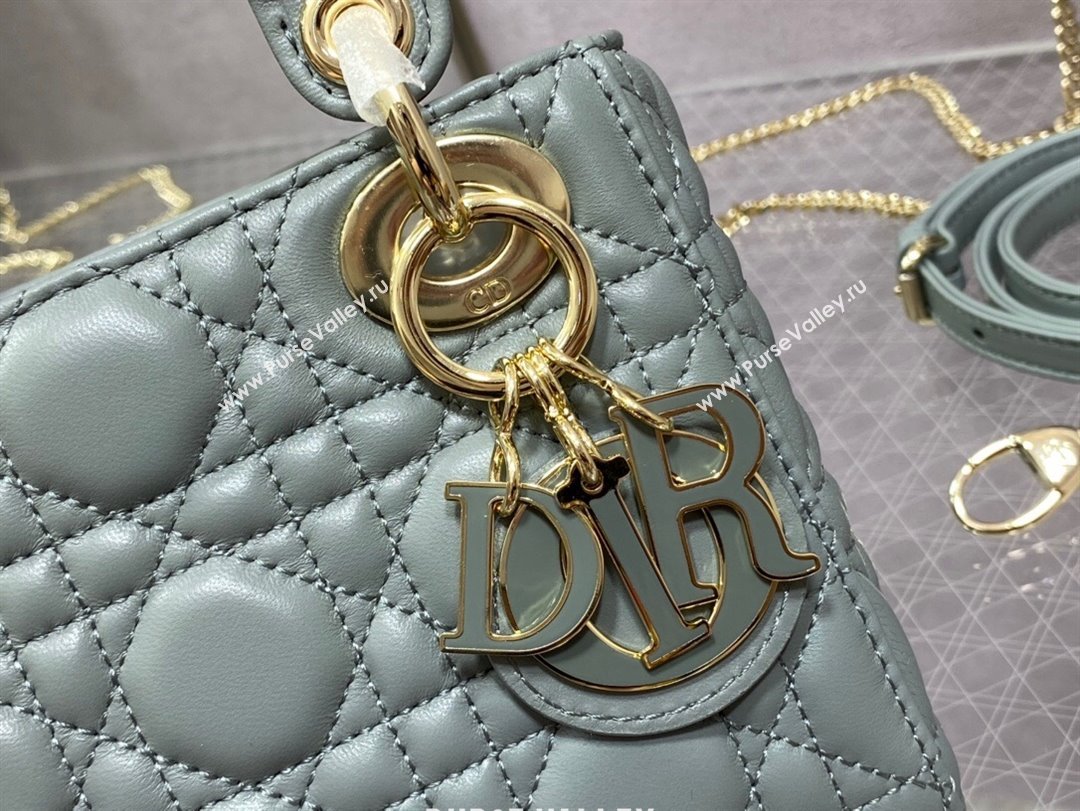 Dior Mini Lady Dior Bag in Rock Grey Cannage Lambskin 2024 0523 (XXG-240523067)