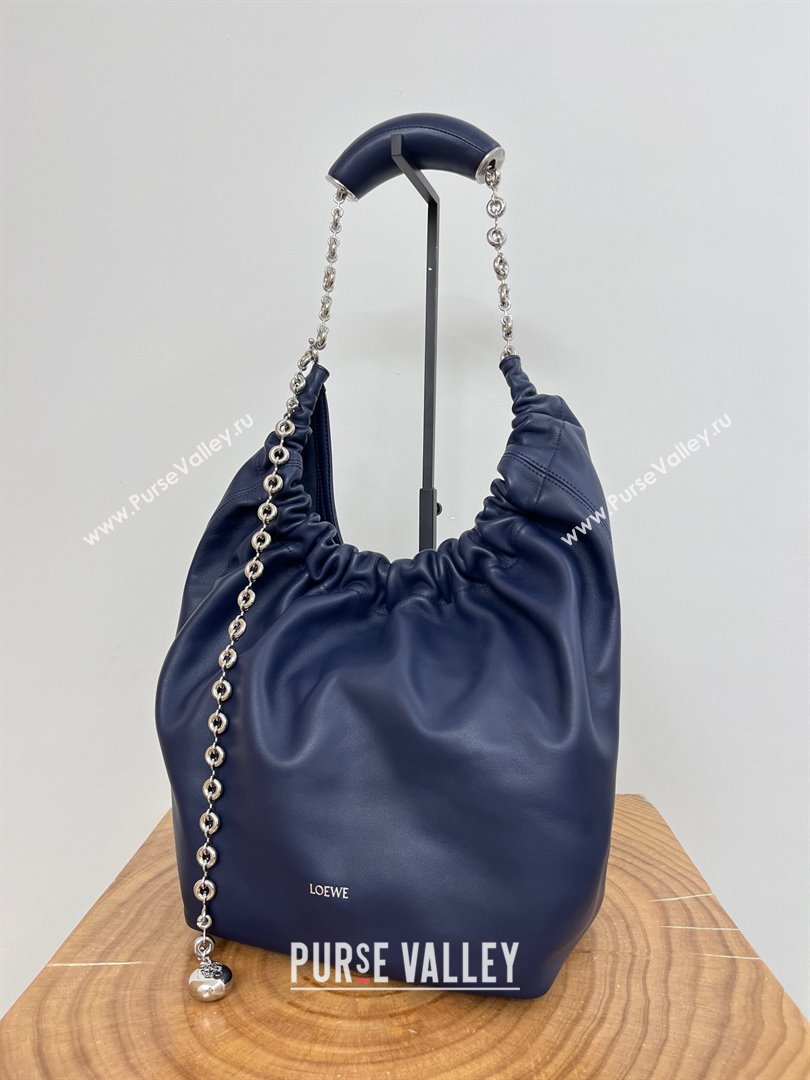 Loewe Medium Squeeze Bag in Mellow Nappa Lambskin 9041 Abyss Blue 2024 Top (KE-24090208)