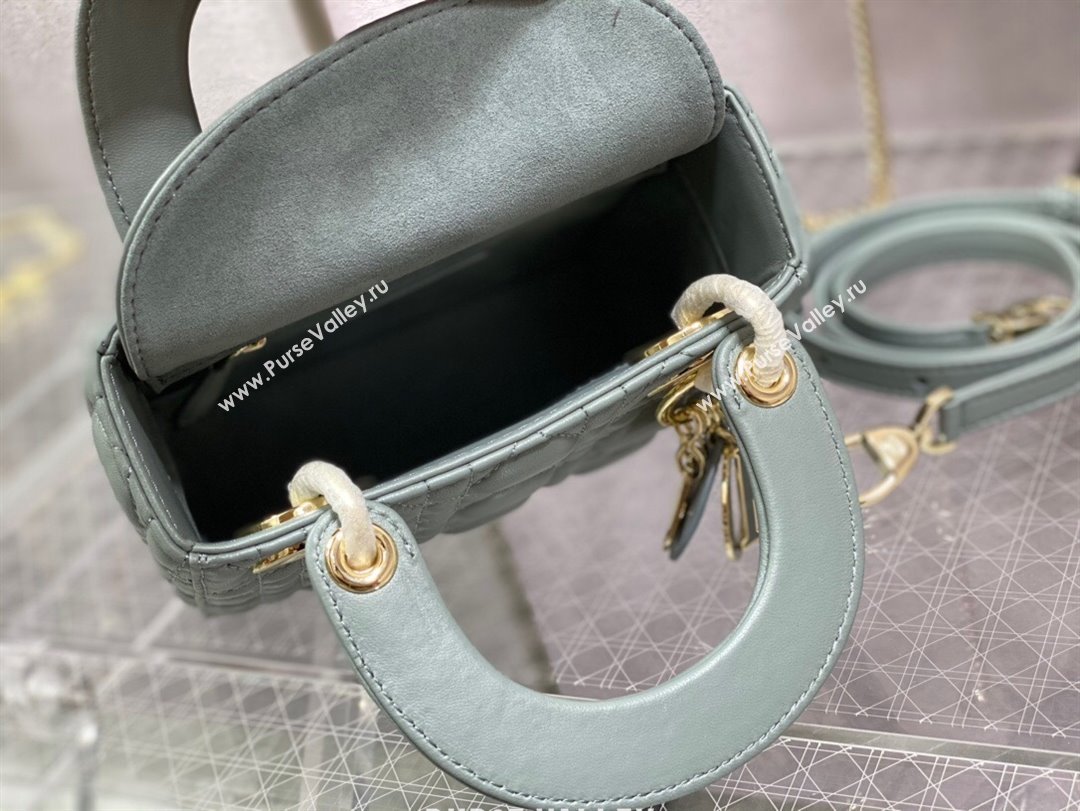 Dior Mini Lady Dior Bag in Rock Grey Cannage Lambskin 2024 0523 (XXG-240523067)