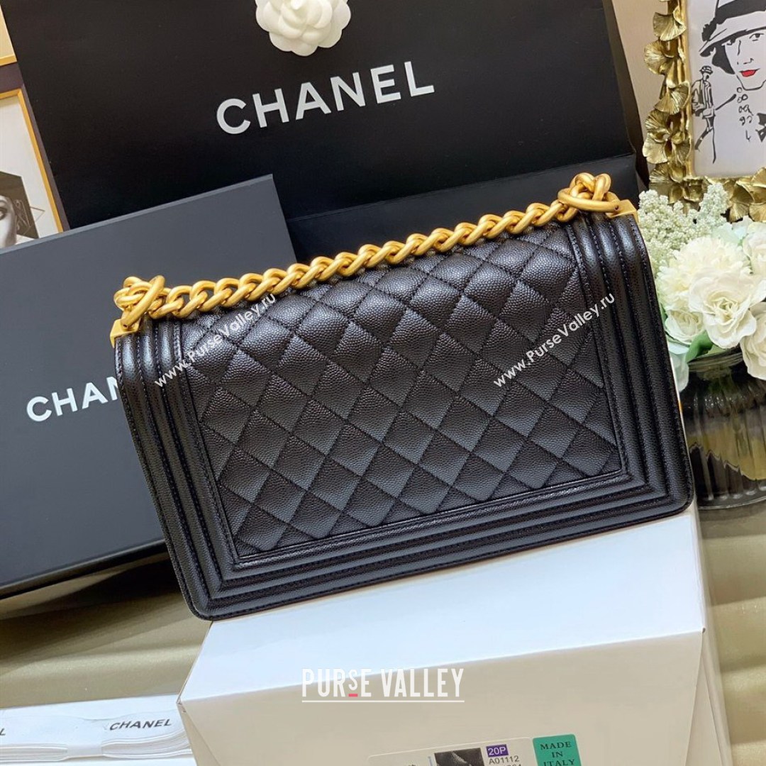 Chanel Quilted Original Haas Caviar Leather Medium Boy Flap Bag Black/Gold(Top Quality) (SHUNY-210811058)