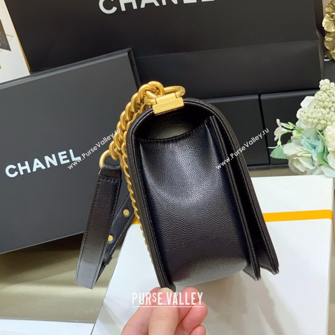 Chanel Quilted Original Haas Caviar Leather Medium Boy Flap Bag Black/Gold(Top Quality) (SHUNY-210811058)