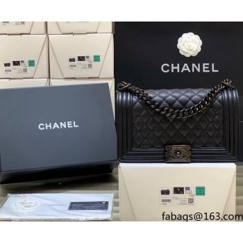 Chanel Quilted Original Haas Caviar Leather Medium Boy Flap Bag All Black (Top Quality) (SHUNY-210811059)