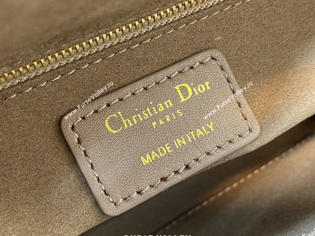 Dior Small Lady My ABCDior Bag in Khaki Grey Cannage Lambskin 2024 0523 (XXG-240523068)