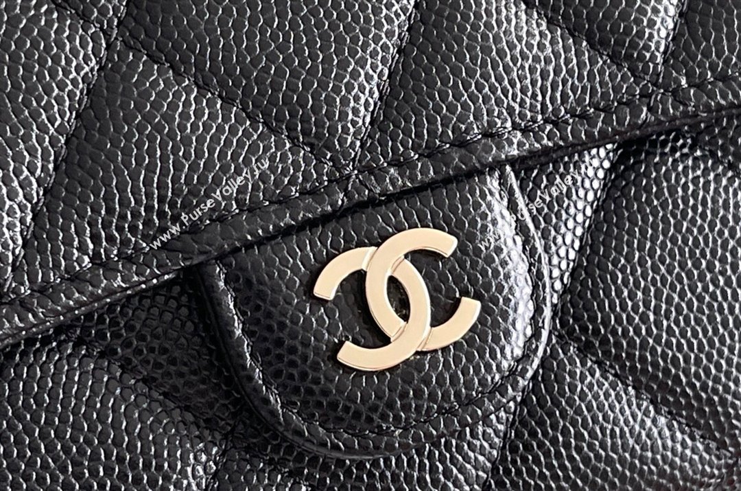 Chanel Grained Calfskin Classic Flap Long Wallet CH121302 Black 2023 Top (MHE-23121304)