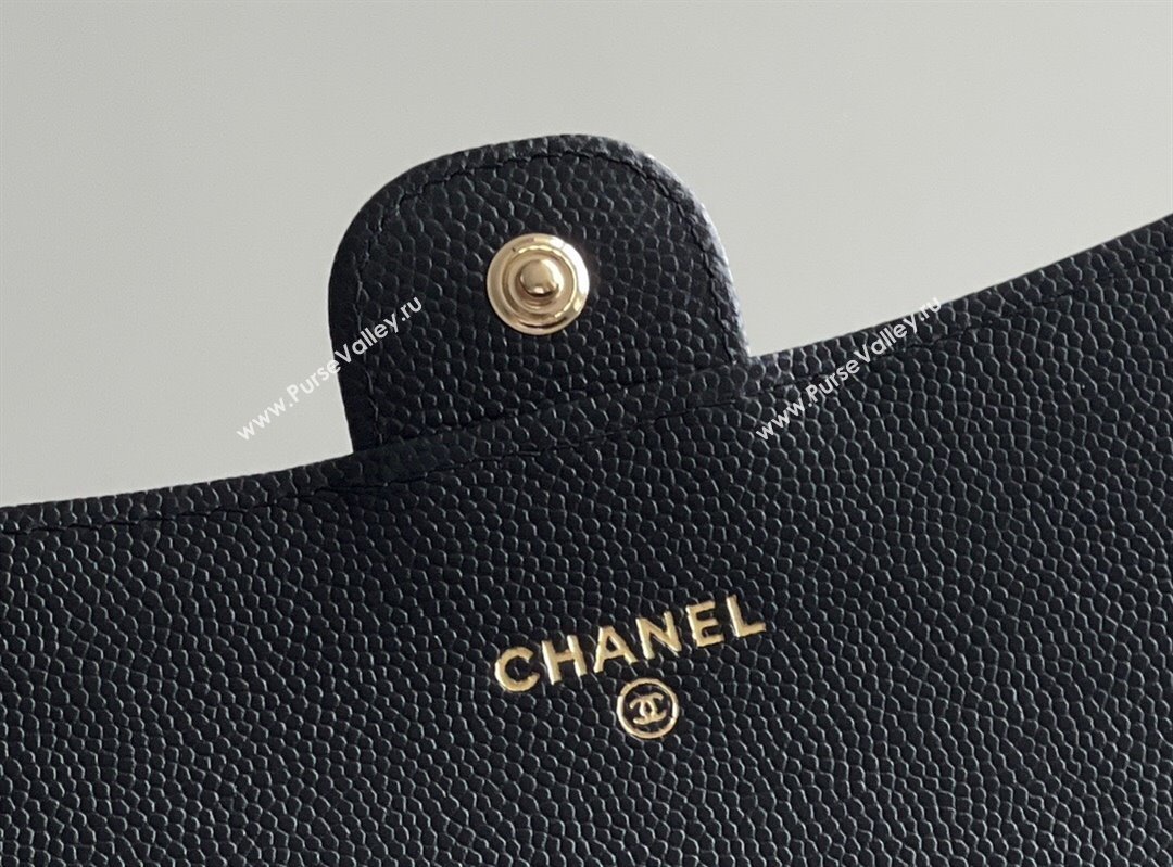 Chanel Grained Calfskin Classic Flap Long Wallet CH121302 Black 2023 Top (MHE-23121304)