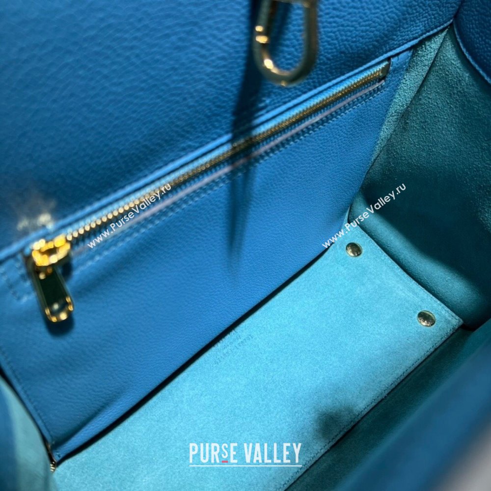 Gucci Leather Small Tote Bag with Gucci logo 674822 Blue 2022 (DLH-22011729)