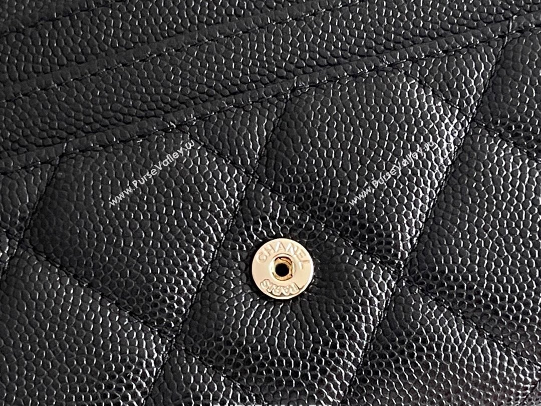 Chanel Grained Calfskin Classic Flap Long Wallet CH121302 Black 2023 Top (MHE-23121304)