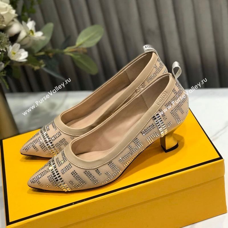 Fendi Colibri Crystal Fabric Pumps 5.5cm Nude 2020 (MD-20122156)