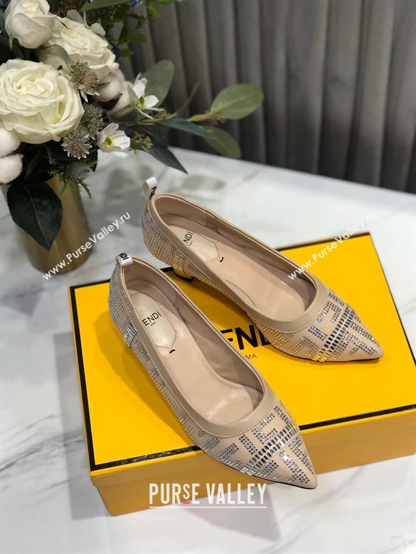 Fendi Colibri Crystal Fabric Pumps 5.5cm Nude 2020 (MD-20122156)