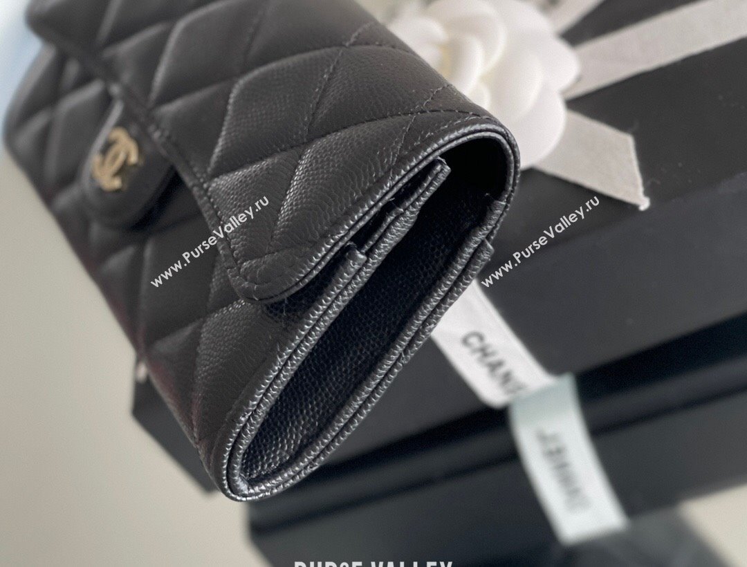 Chanel Grained Calfskin Classic Flap Long Wallet CH121302 Black 2023 Top (MHE-23121304)