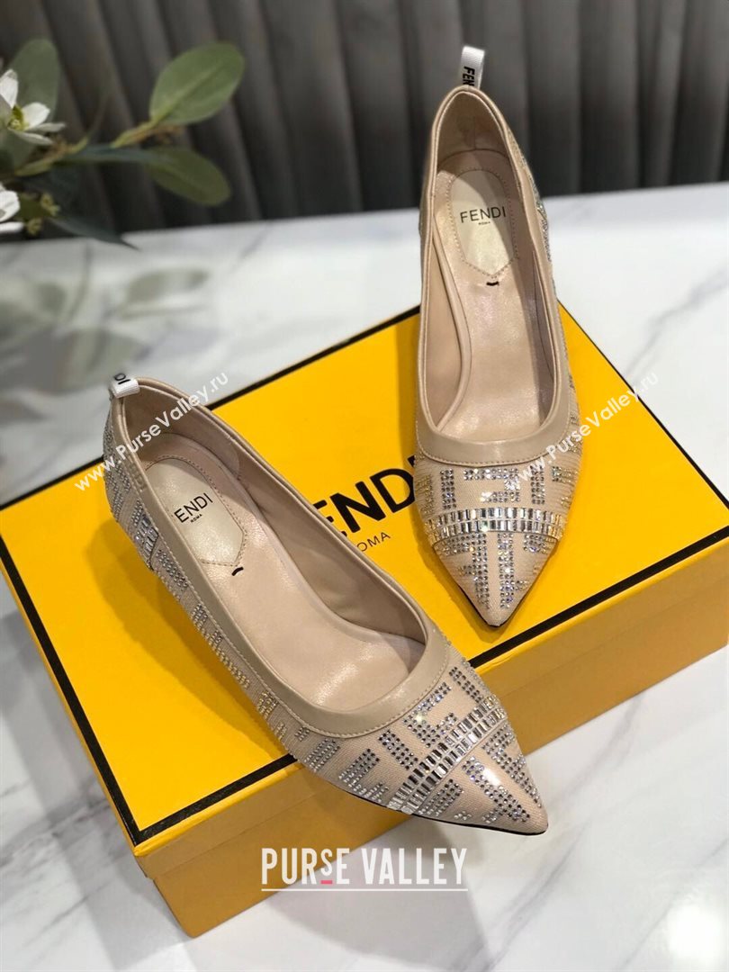 Fendi Colibri Crystal Fabric Pumps 5.5cm Nude 2020 (MD-20122156)