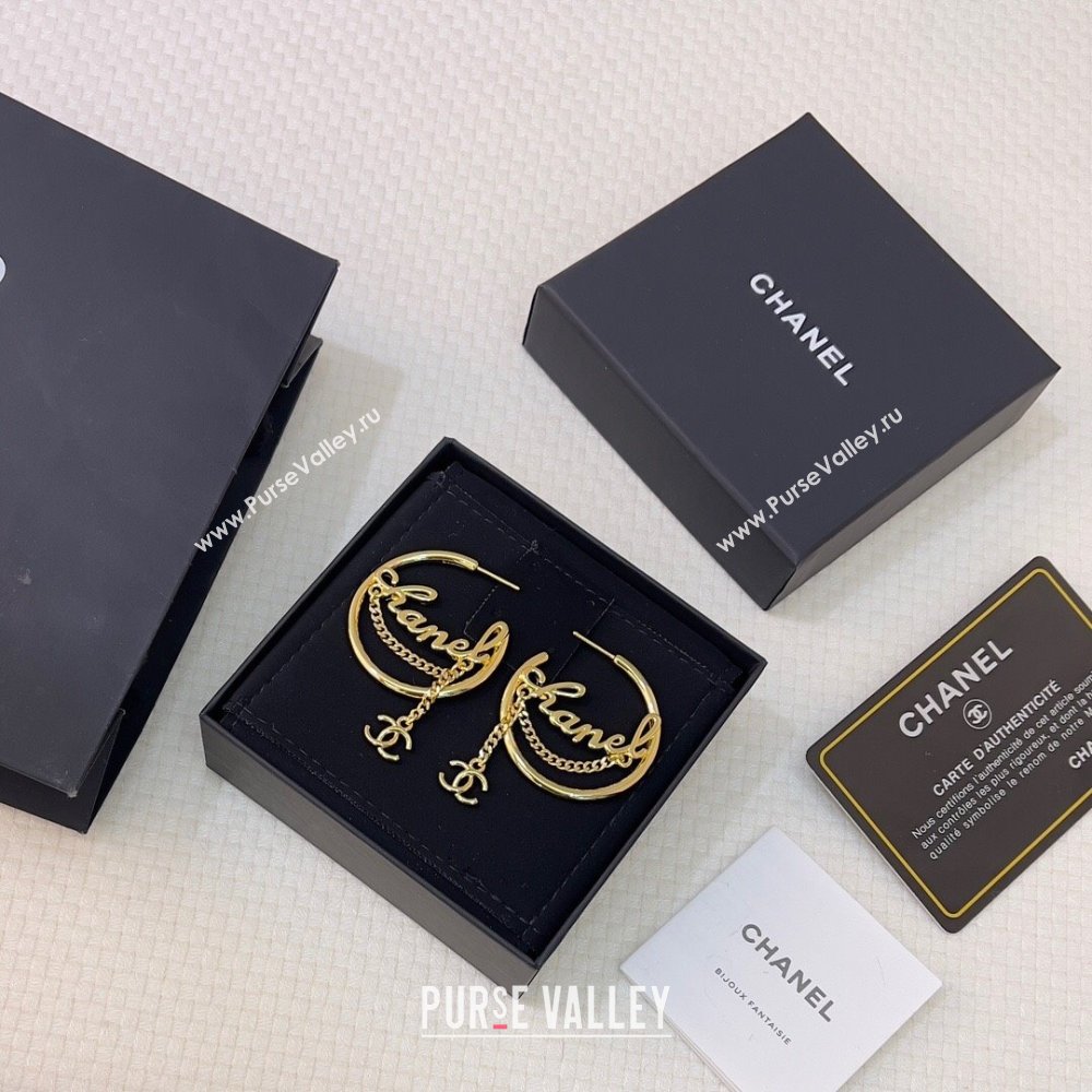 Chanel Hoop Earrings CH12941 Gold 2024 (YF-24012941)