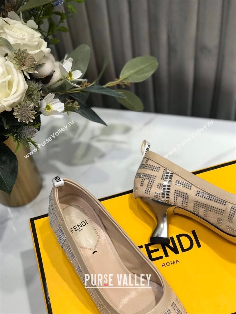 Fendi Colibri Crystal Fabric Pumps 5.5cm Nude 2020 (MD-20122156)