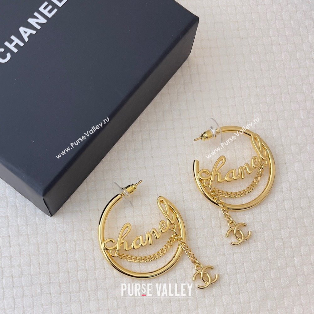 Chanel Hoop Earrings CH12941 Gold 2024 (YF-24012941)