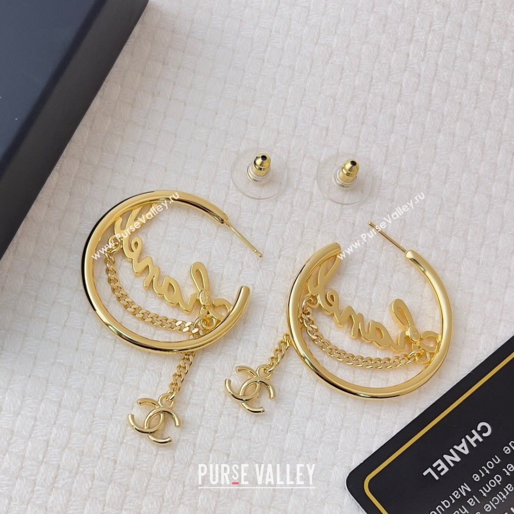 Chanel Hoop Earrings CH12941 Gold 2024 (YF-24012941)