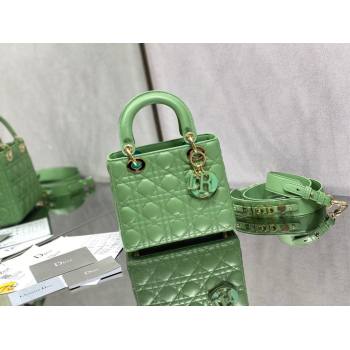 Dior Small Lady My ABCDior Bag in Mint Green Cannage Lambskin 2024 0523 (XXG-240523070)