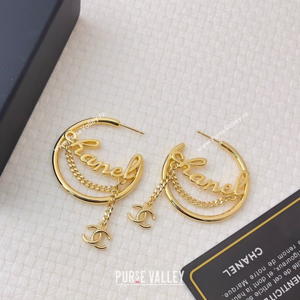 Chanel Hoop Earrings CH12941 Gold 2024 (YF-24012941)