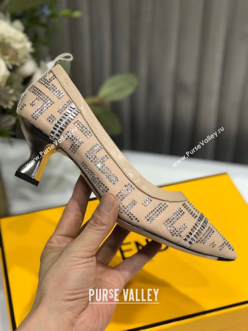 Fendi Colibri Crystal Fabric Pumps 5.5cm Nude 2020 (MD-20122156)