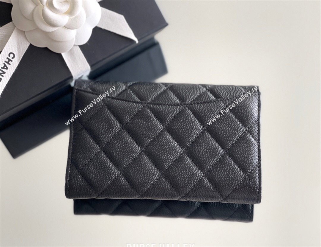 Chanel Grained Calfskin Classic Flap Wallet CH121301 Black 2023 Top (MHE-23121303)