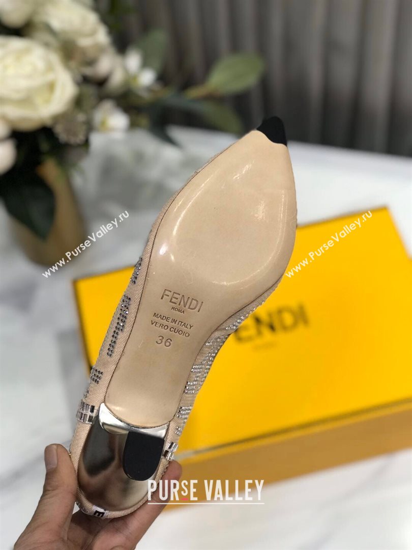 Fendi Colibri Crystal Fabric Pumps 5.5cm Nude 2020 (MD-20122156)