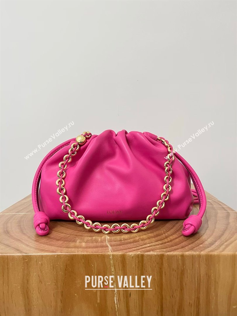 Loewe Medium Flamenco Purse in Mellow Nappa Lambskin 9057 Fluorescent Pink 2024 Top (KE-24090211)