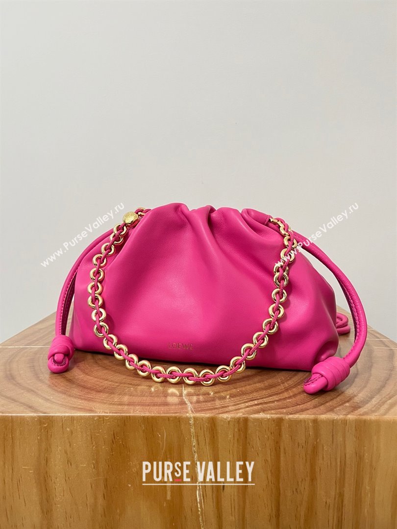 Loewe Medium Flamenco Purse in Mellow Nappa Lambskin 9057 Fluorescent Pink 2024 Top (KE-24090211)