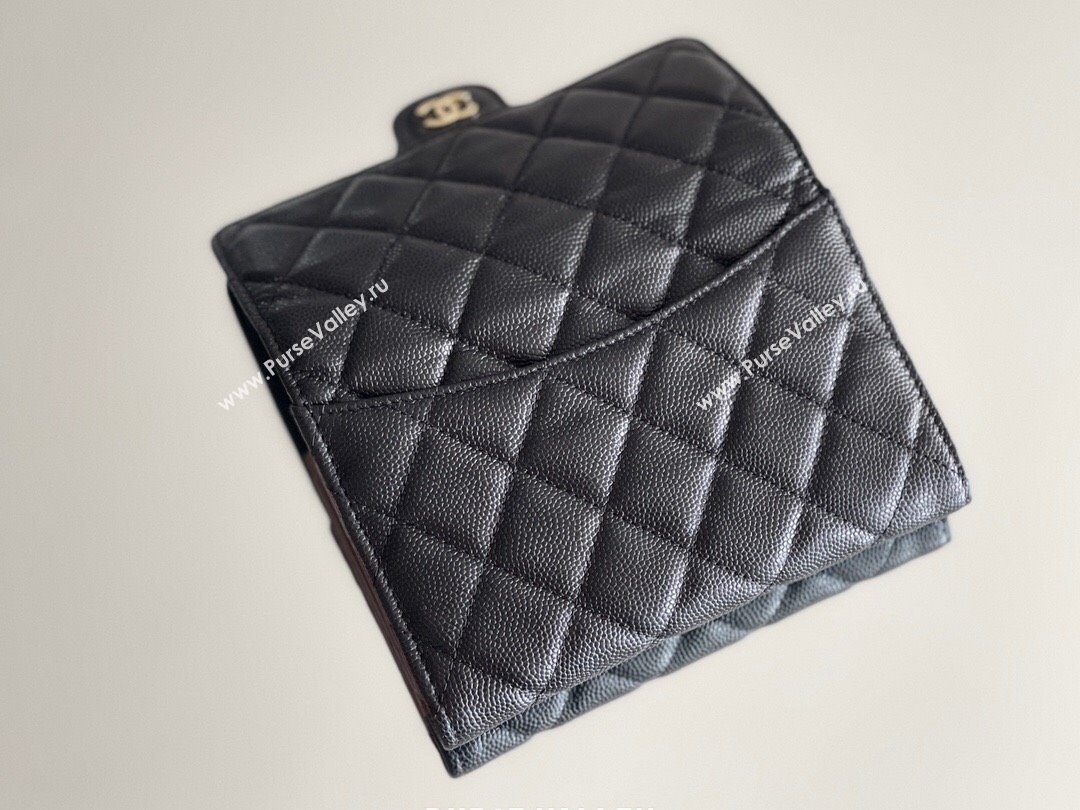 Chanel Grained Calfskin Classic Flap Wallet CH121301 Black 2023 Top (MHE-23121303)