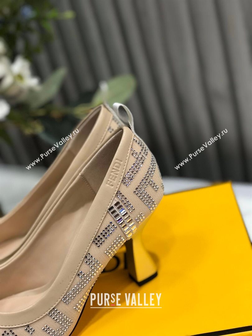 Fendi Colibri Crystal Fabric Pumps 8.5cm Nude 2020 (MD-20122155)