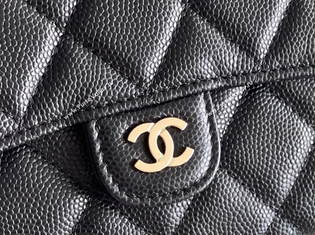 Chanel Grained Calfskin Classic Flap Wallet CH121301 Black 2023 Top (MHE-23121303)