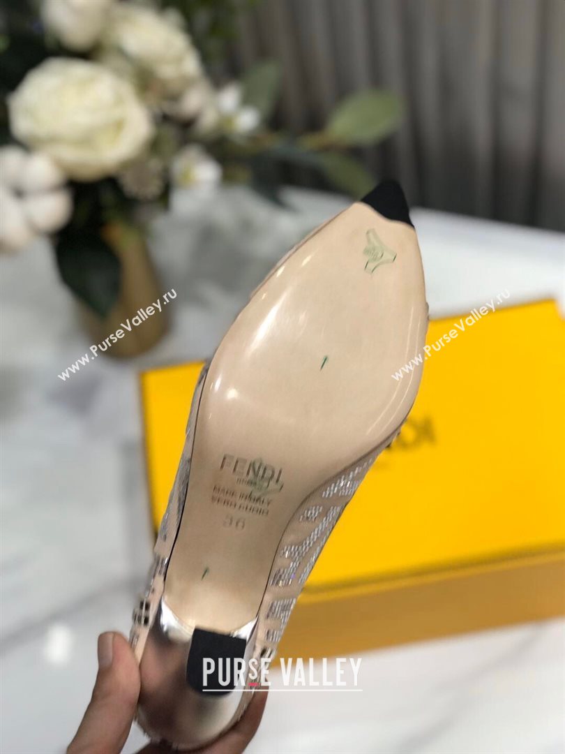 Fendi Colibri Crystal Fabric Pumps 8.5cm Nude 2020 (MD-20122155)