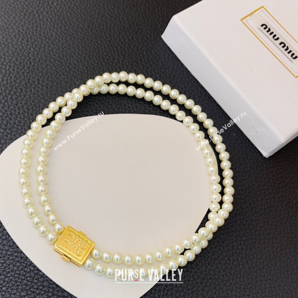 Miu Miu Pearls Necklace M13002 2024 (YF-24013002)