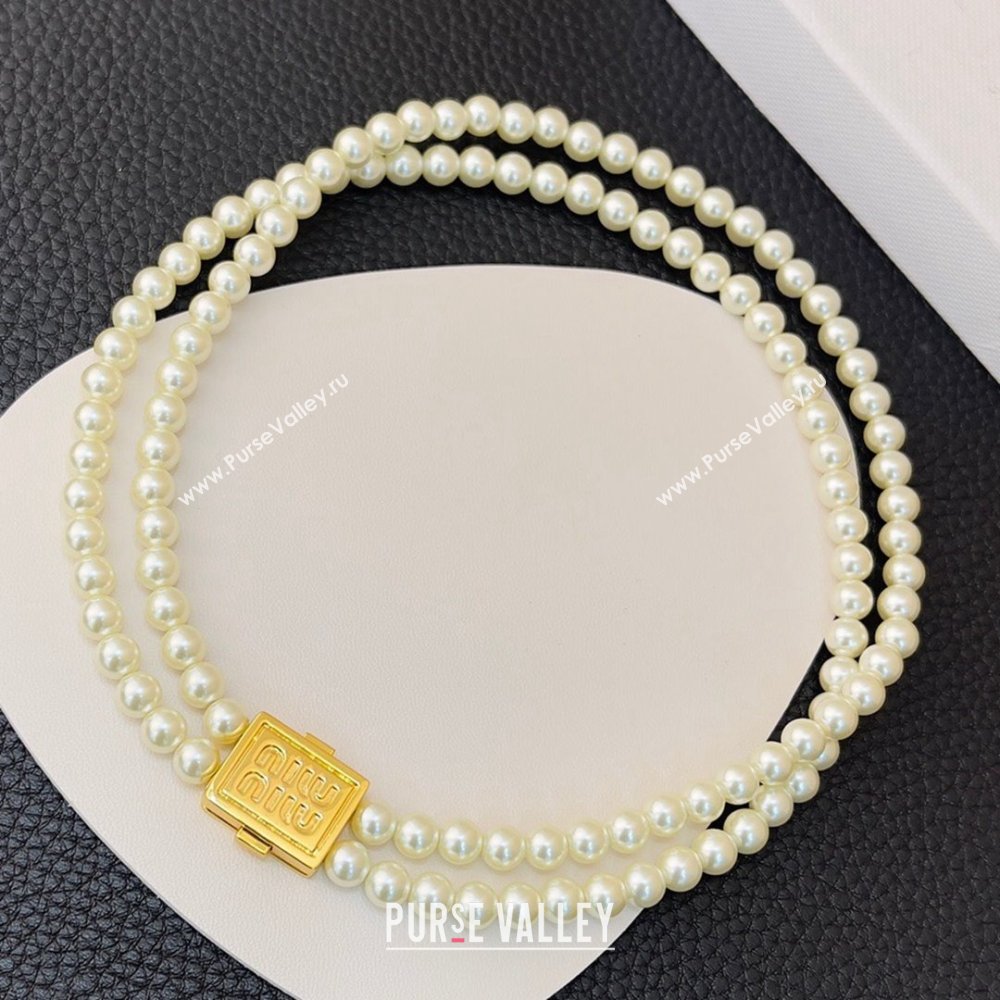 Miu Miu Pearls Necklace M13002 2024 (YF-24013002)