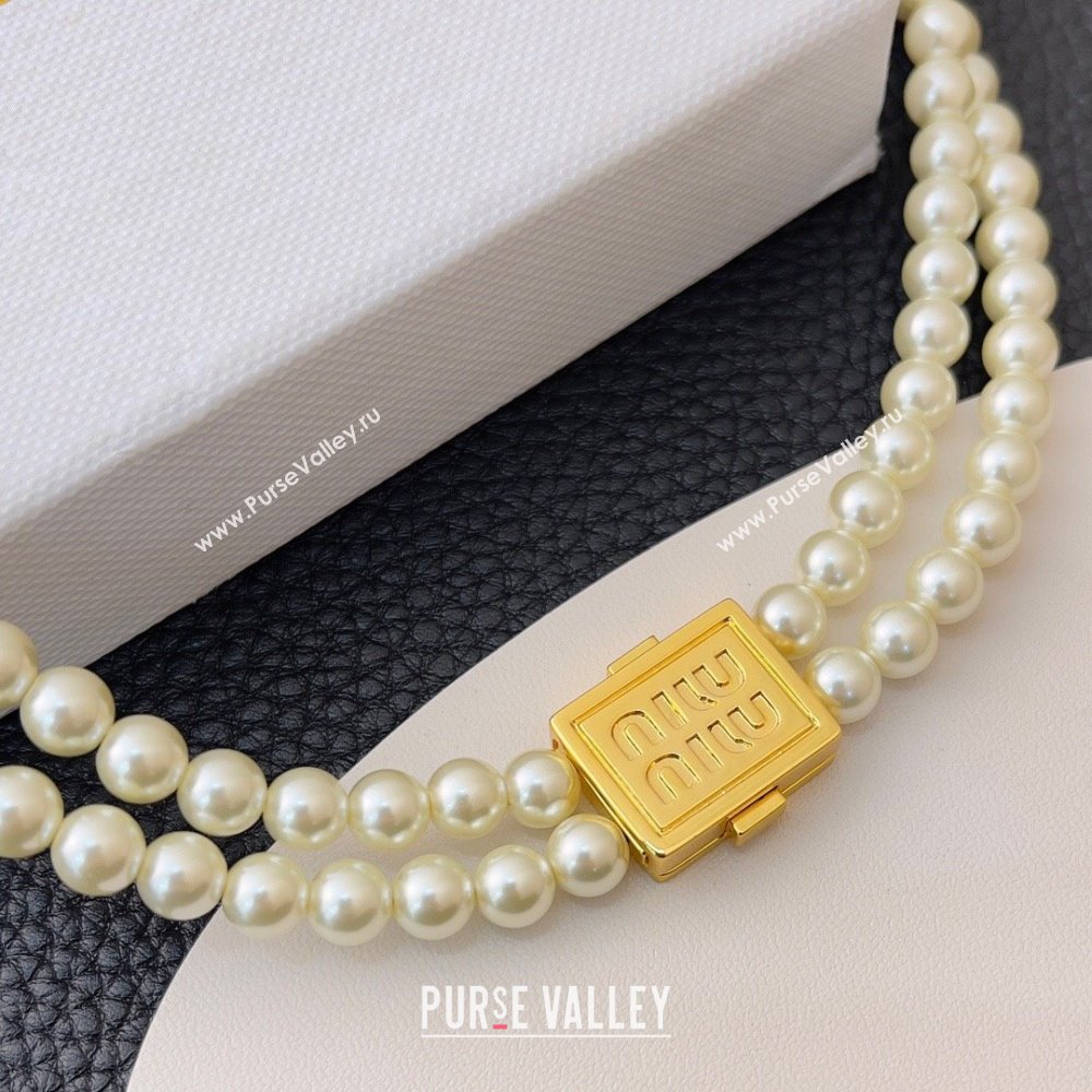 Miu Miu Pearls Necklace M13002 2024 (YF-24013002)