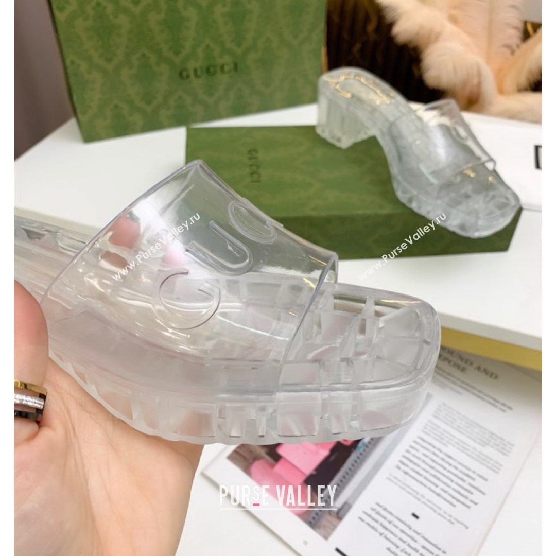 Gucci Transparent Rubber Slide Sandals White 2021 (MD-21081042)