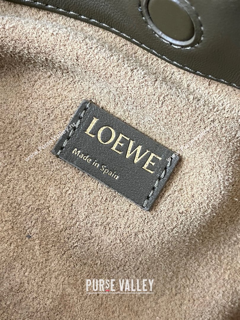 Loewe Medium Flamenco Purse in Mellow Nappa Lambskin 9057 Dark Khaki Green 2024 Top (KE-24090212)