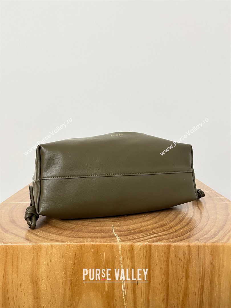 Loewe Medium Flamenco Purse in Mellow Nappa Lambskin 9057 Dark Khaki Green 2024 Top (KE-24090212)