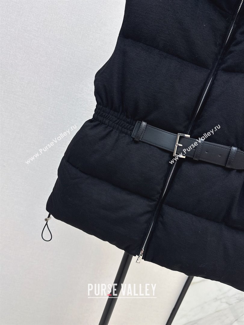 Prada Flannel Down Vest P101905 Black 2024 (Q-24101905)