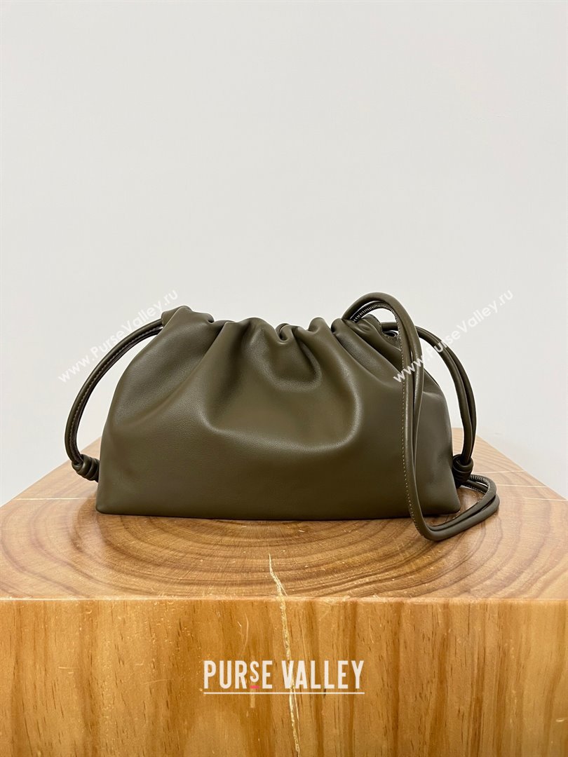 Loewe Medium Flamenco Purse in Mellow Nappa Lambskin 9057 Dark Khaki Green 2024 Top (KE-24090212)