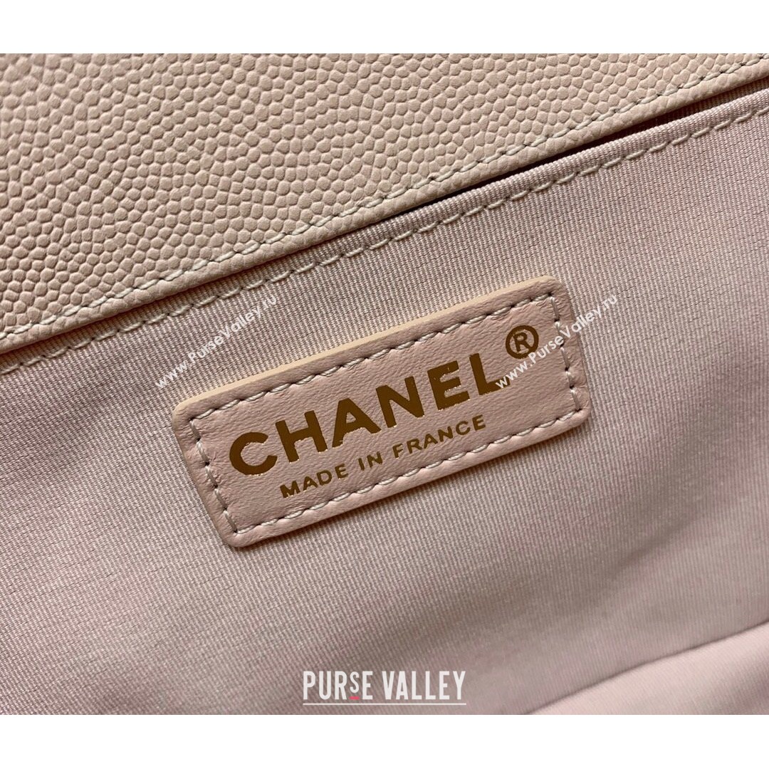 Chanel Quilted Original Haas Caviar Leather Medium Boy Flap Bag Nude Pink/Gold (Top Quality) (SHUNY-210811062)