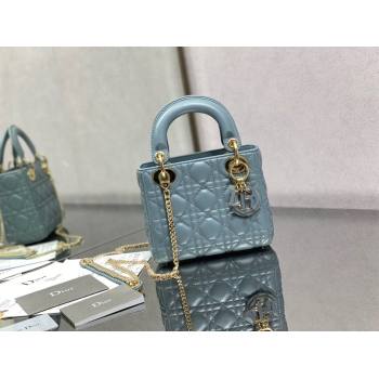 Dior Mini Lady Dior Bag in Light Blue Cannage Lambskin 2024 0523 (XXG-240523073)