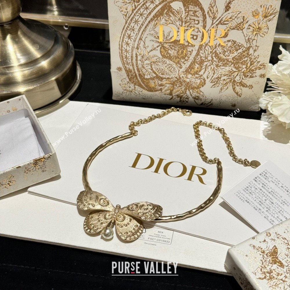 Dior Butterfly Necklace D13004 Gold 2024 (YF-24013004)