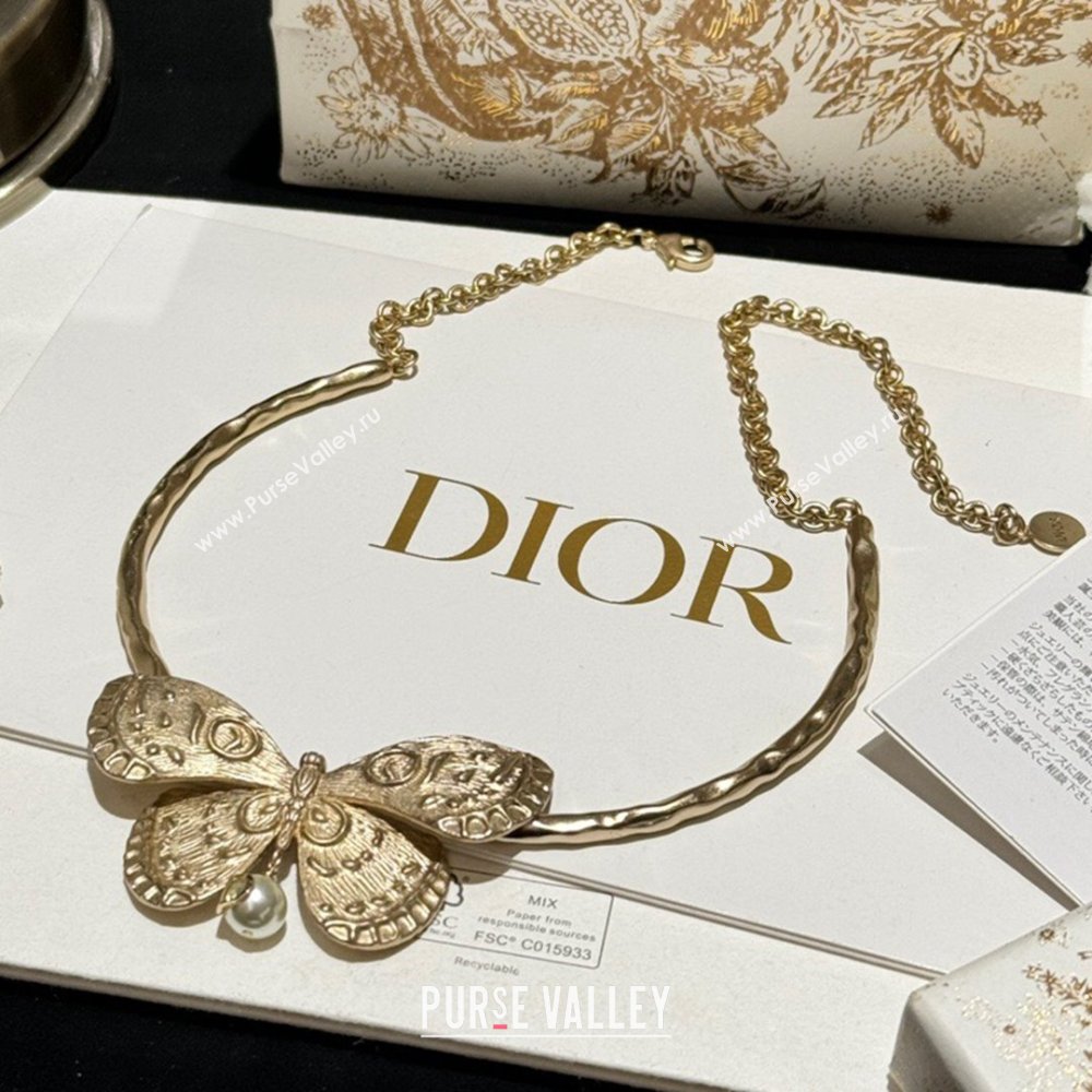 Dior Butterfly Necklace D13004 Gold 2024 (YF-24013004)