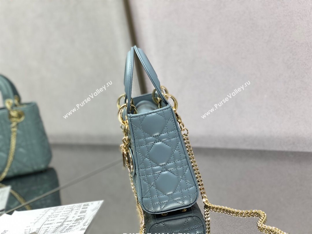 Dior Mini Lady Dior Bag in Light Blue Cannage Lambskin 2024 0523 (XXG-240523073)