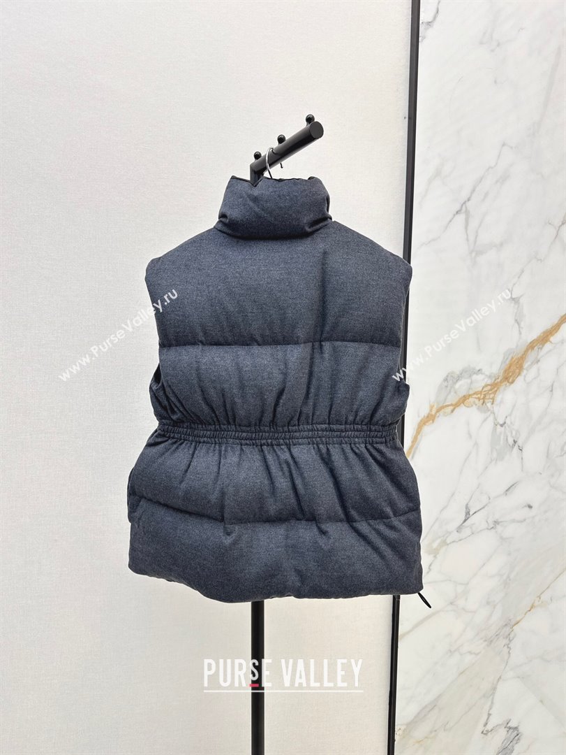 Prada Flannel Down Vest P101906 Slate Gray 2024 (Q-24101906)